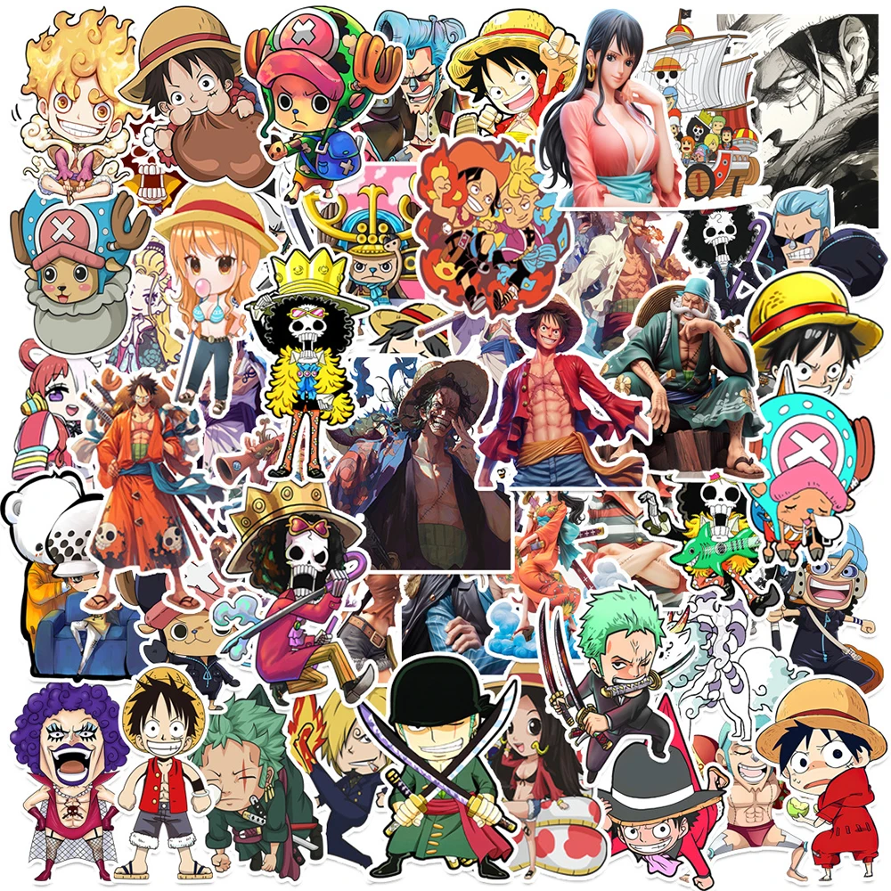 Luffy Zoro Anime Vinil Adesivo, Impermeável DIY Adesivos, Cool Decak, Garrafa de Água, Notebook, Diário, Brinquedo, Desenhos Animados, DIY, 10,30, 50Pcs