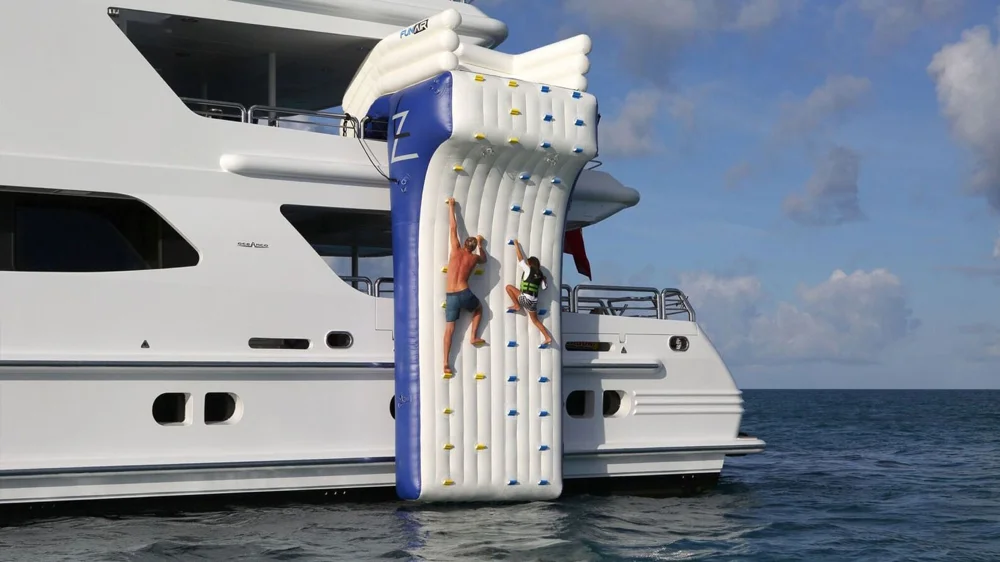 Novo design de parede de escalada de água inflável para adultos para barco