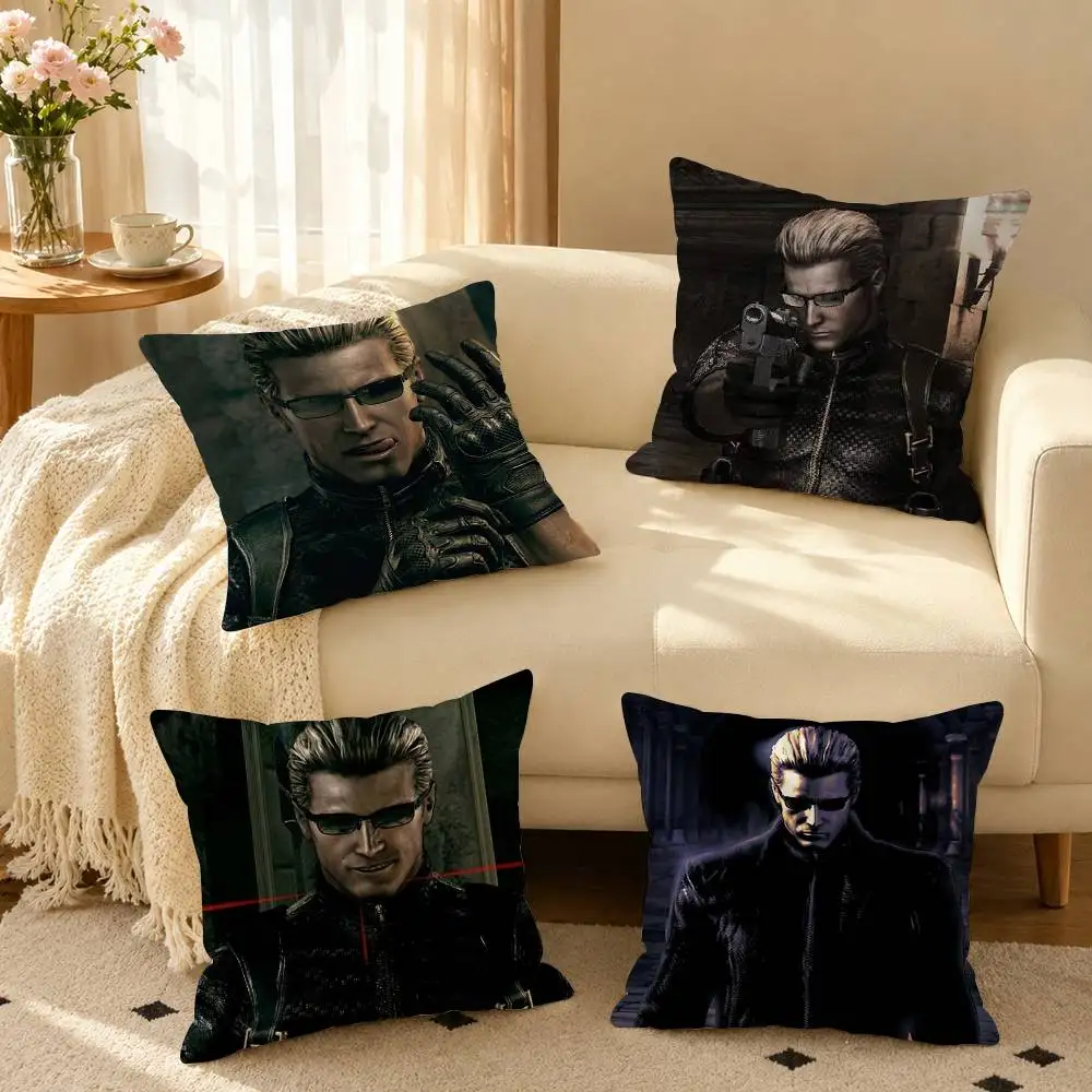 A-Albert W-Wesker  Square Double-Sided printed Pillow Case Bedroom Bedside Pillow Sofa Cushion Cover