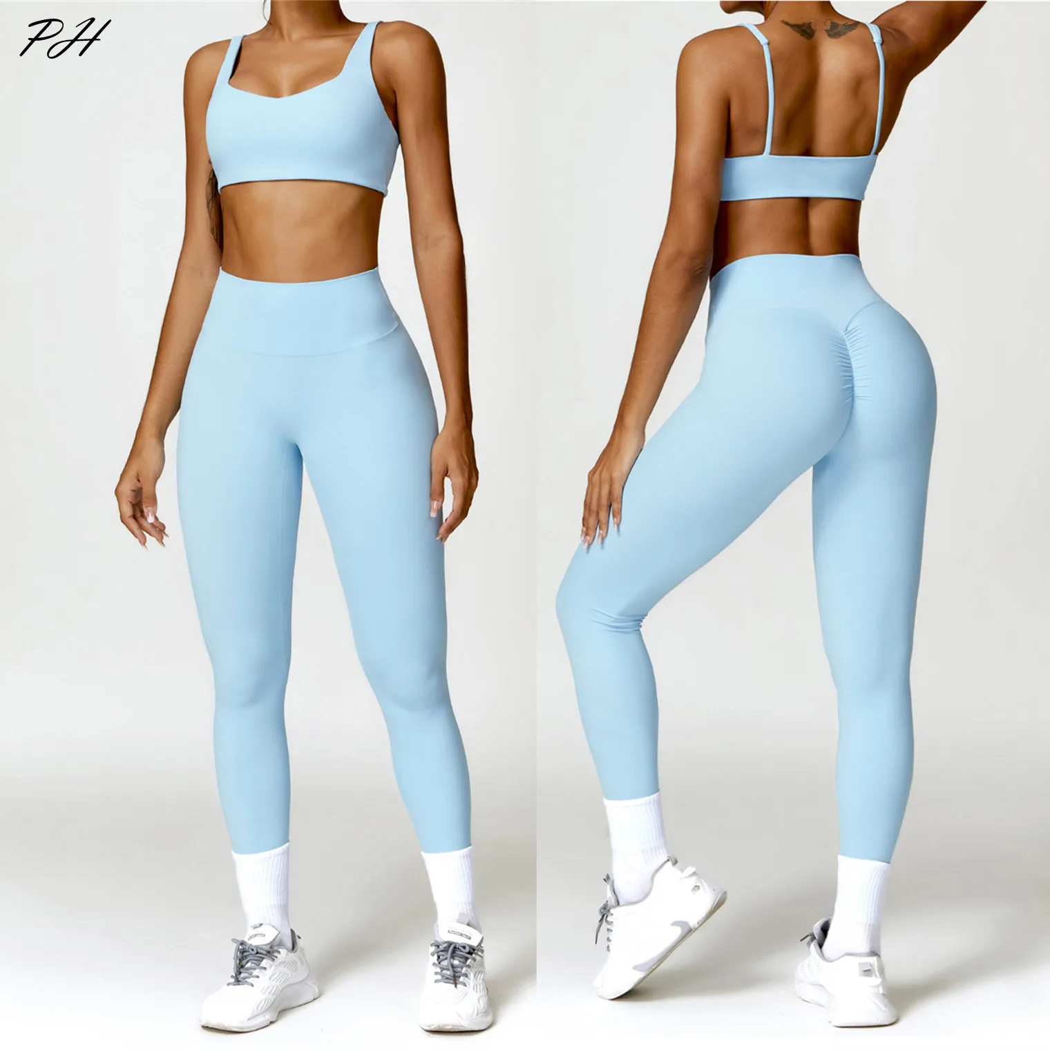 Winter Nude Tight Yoga Set Women High Waist Quick Dry Running Sports Fitness Suit Long Sleeves T-shirt Sexy Bras Leggings Sets