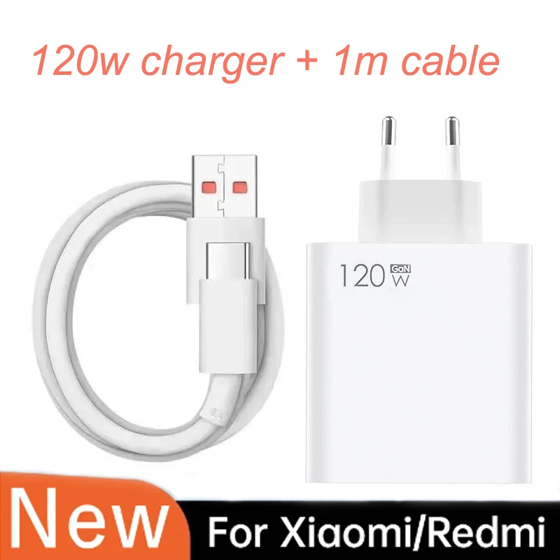 120W GaN USB Charger Fast Charging Adapter PD5.0 Type C cable For Mi 11T 12T 12 12S Pro iPhone Redmi Xiaomi Samsung Mobile Phone