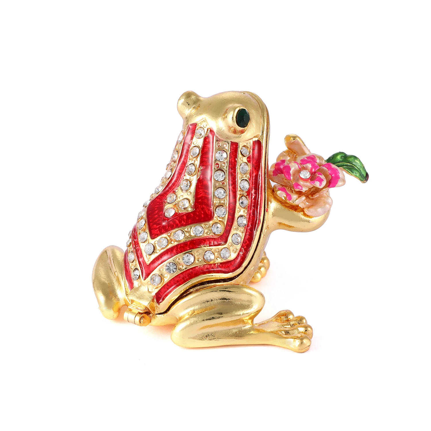 Qifu Home Decor Frog Shape  Metal Jewelry Trinket Box