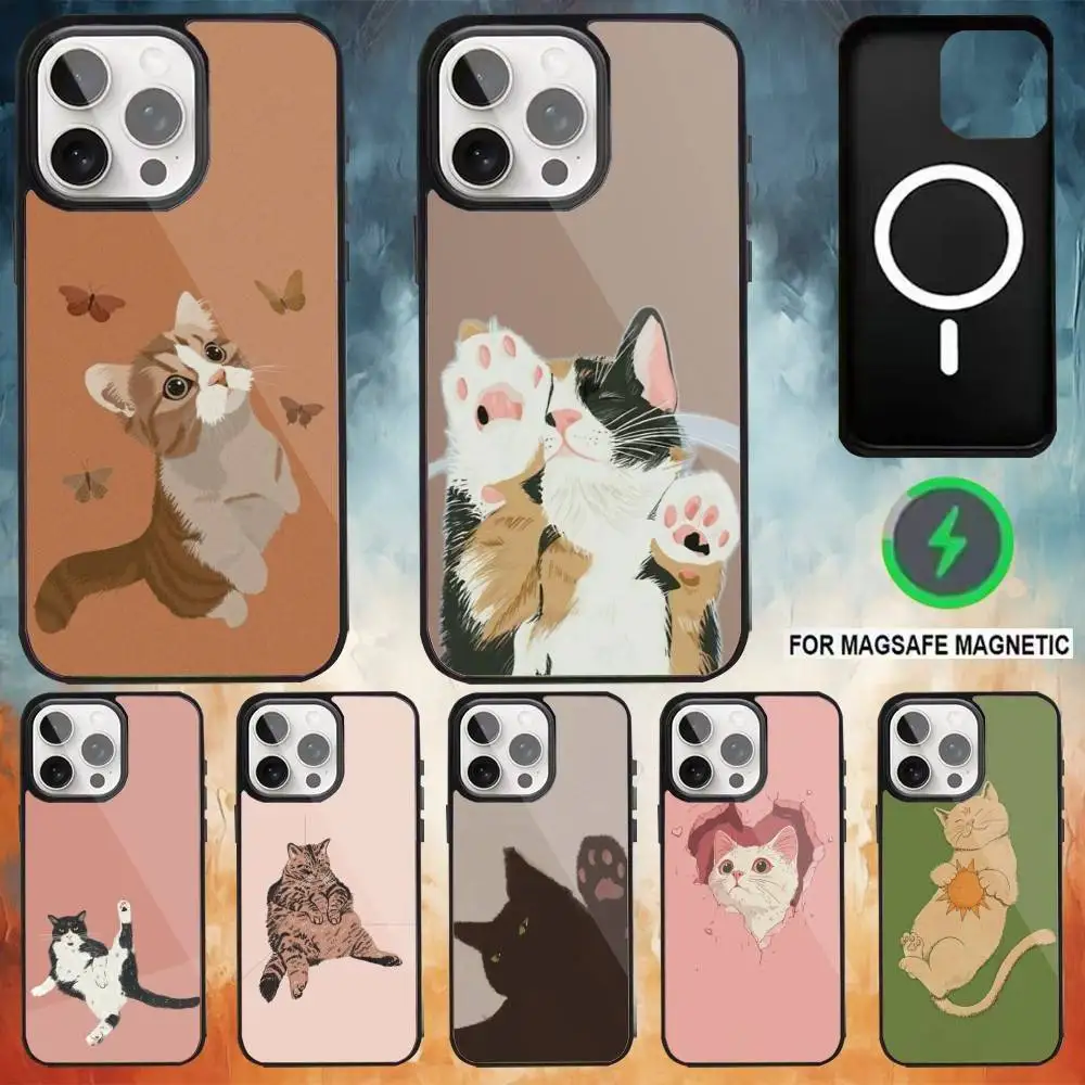 

Cute Cat wallpaper Phone Case For iPhone17,16,15,14,13,12,11 Plus,Pro Max Magnetic For Magsafe Wireless Charging