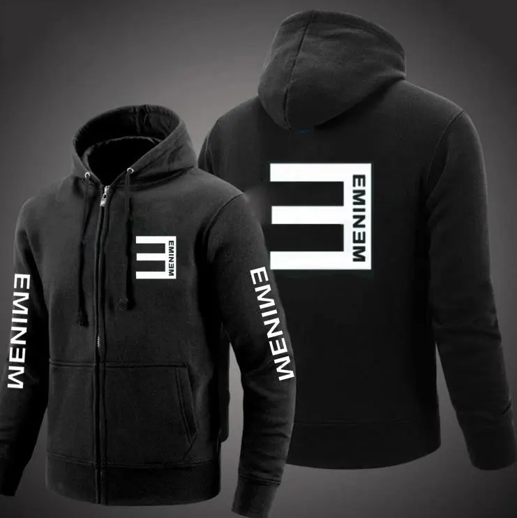 Rapper Eminem Music Album men Hoodies World Tour Graphic Hoodie Men Women Fashion Hip Hop zipper Hoodie Sweatshirt Streetwear