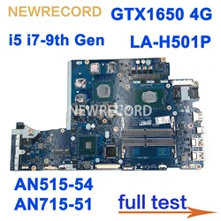 For ACER Nitro 5 AN515-54 AN715-51 Laptop Motherboard EH5VF LA-H501P with i5 i7-9th Gen CPU GTX1650 4GB GPU DDR4 Tested to work
