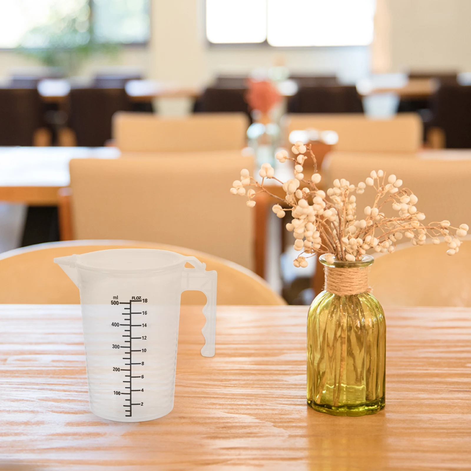 

1pc Measuring Cup Graduated Scale Kitchen Home Transparent PP Material Large Capacity Reusable Liquid Food Travel Measuring