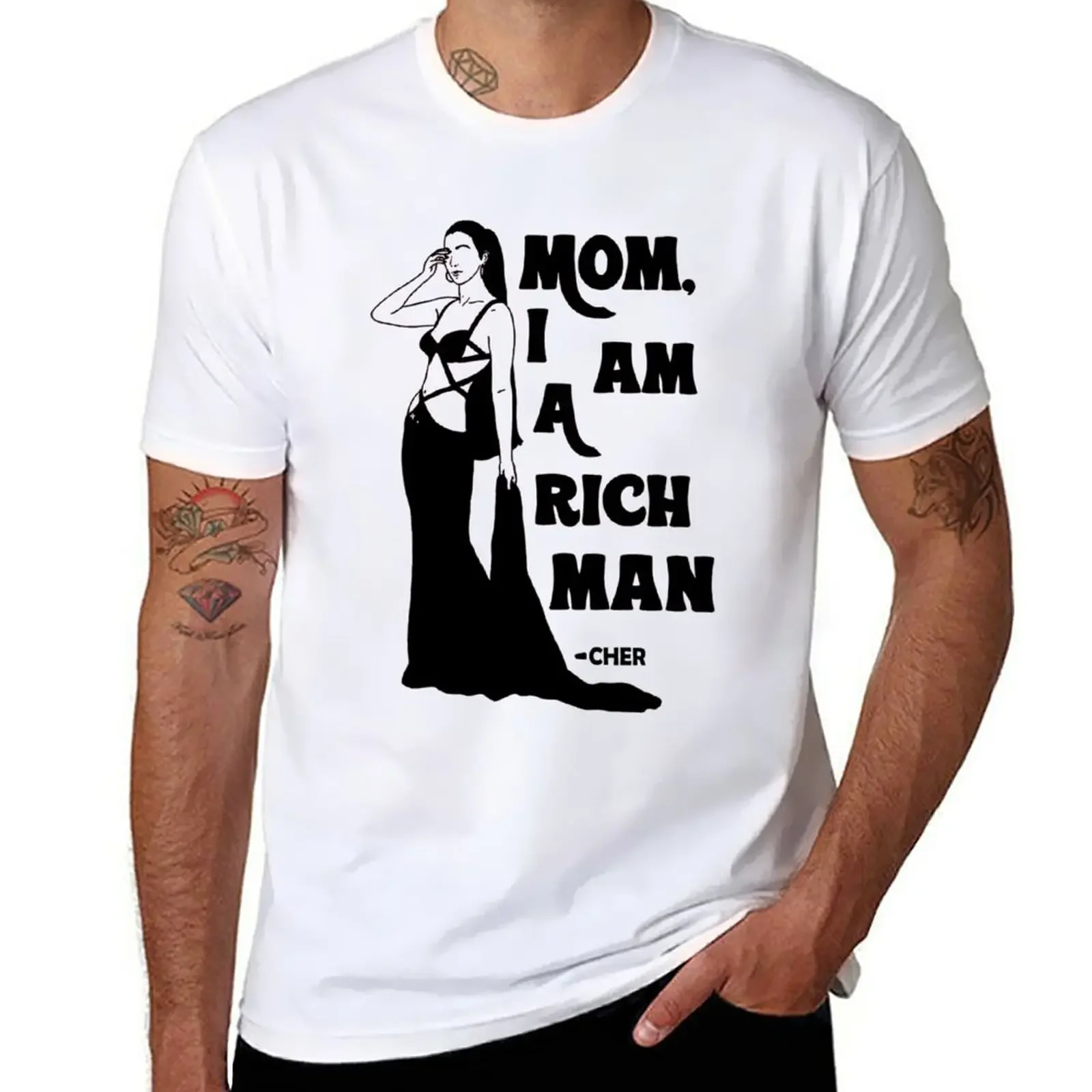 

Mom, I am A Rich Man T-Shirt sweat vintage plain white t shirts men