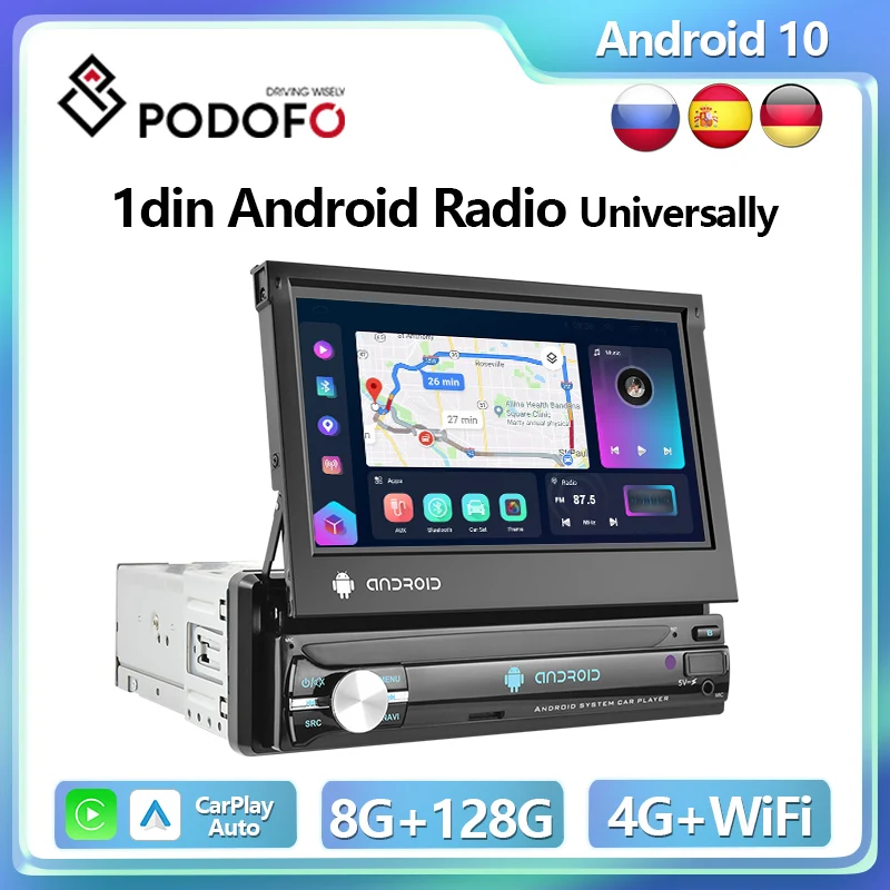 

Podofo 1din CarPlay Android Car Radio Universally 7inch Scalable Multimedia Player Touch Screen Autoradio Head Unit GPS Stereo