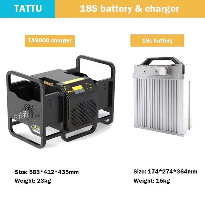 TATTU 18S 30000mAh 68.4V Lithium Battery Lipo Battery TA9000 Charger for DIY RC Drone UAV Model