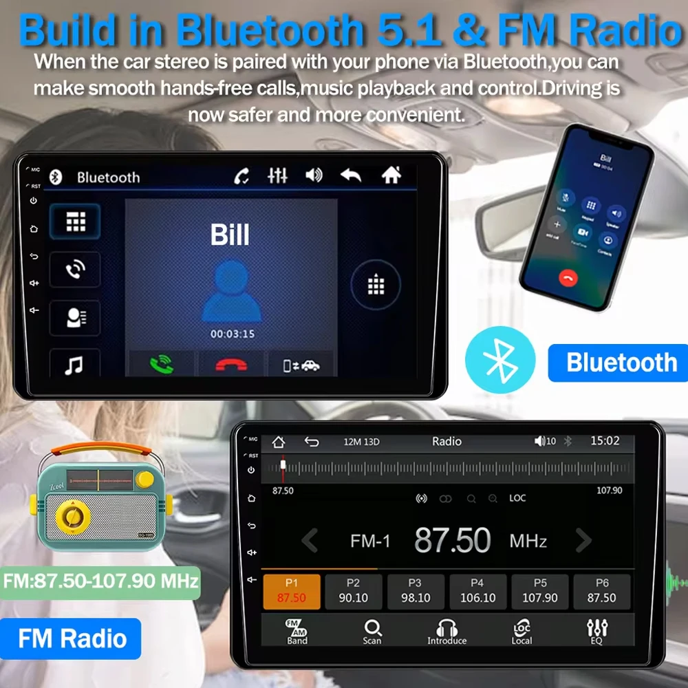 Android 16 Multimedia Car Radio Carplay Auto Player GPS Navigation for Toyota Hyundai Nissan Kia LADA FIAT VW 9 10 inch