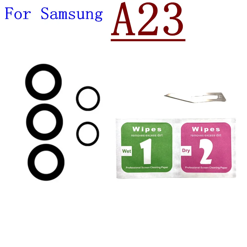 2Set Back Rear Camera Glass Lens With Sticker For Samsung Galaxy A03s A13 4G A23 A33 A53 A73 5G Replacement Repair + Tools