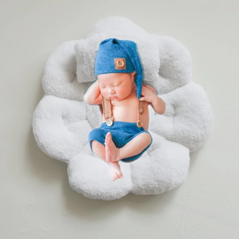 Almohada en forma de flor para posar, accesorios de fotografía para recién nacidos, cojín de relleno de cesta de asistencia, estera para bebé, niño y niña, sesión de fotos