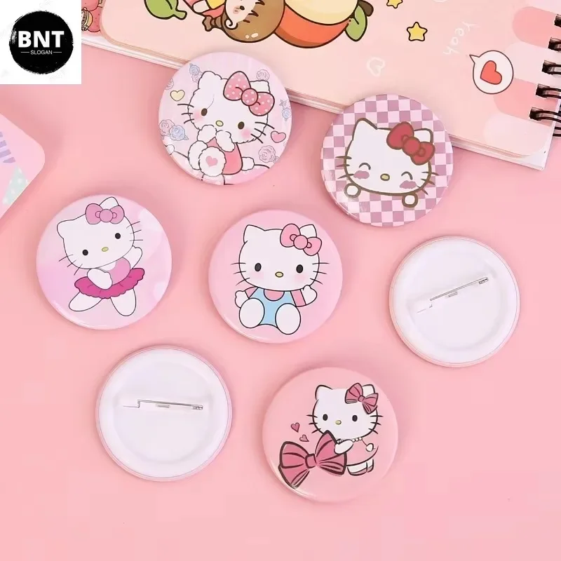 Sanrio Hello Kitty Broche Anime Actiefiguren Q Beeldjes Schattig Speelgoed Badge Kleding Merchandise Versiering Kinderen Verjaardagscadeaus