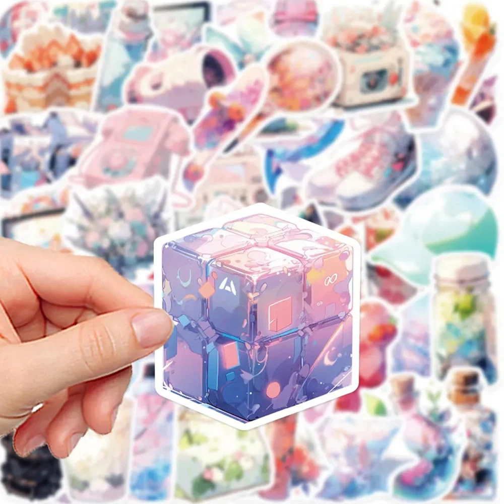 10/30/50pcs Dreamy Ins Style Little Fresh Stickers Cute Cartoon Aesthetic Decals DIY Scrapbook Phone Laptop Sticker Decoration