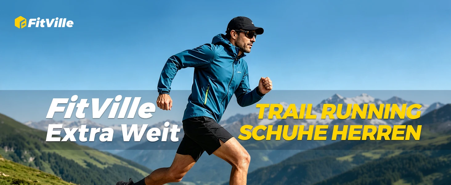 FitVille Herren Trail-Laufschuhe mit breiter Zehenpartie, lässige Sportschuhe, atmungsaktive, rutschfeste Wanderschuhe mit Dämpfung für Herren – Detail 3