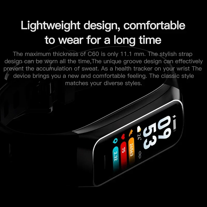 Reloj inteligente Amoled con pantalla a Color para hombre, banda inteligente con ritmo cardíaco y oxígeno en sangre, pulsera inteligente para mujer, rastreador de actividad/deporte