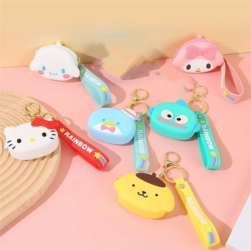 10 pcs/lot Sanrio Kawaii Melody Cinnamoroll Cat Pencil Case Cute Pencil Box Coin Purse Stationery Pen Bag School Supplies