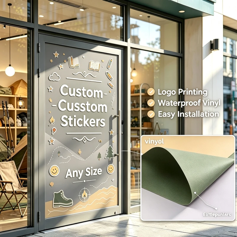 Any Size Custom Commercial Publicity Stickers Waterproof VinylDecals for Business Campaigns In‑Store Premises Brand Presentation