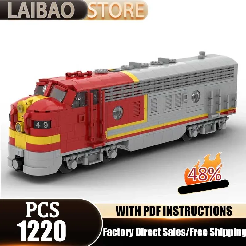 

Railway Train Series Moc Building Bricks EMD F7 Train Model Building Technology Modular Block DIY Toy Holiday Gifts