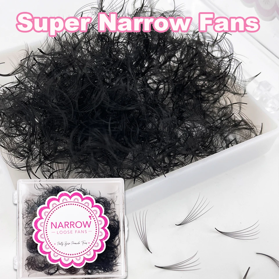 

New Style Super Narrow Loose Fans Eyelash Extension 4D 5D 6D 7D 8D Thin Pointy Base Premade Volume Fans Lashes Makeup Cilia