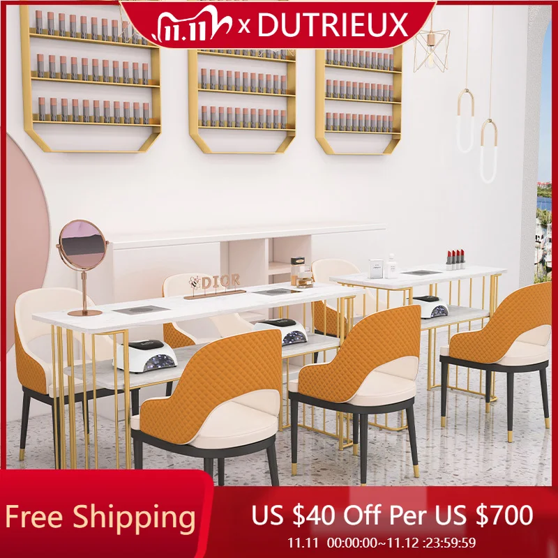 

Modern Nordic Nail Desk Reception Mesa Professionals Makeup Manicure Table Simple Easy Clean Tavolo Unghie Nails Salon Furniture