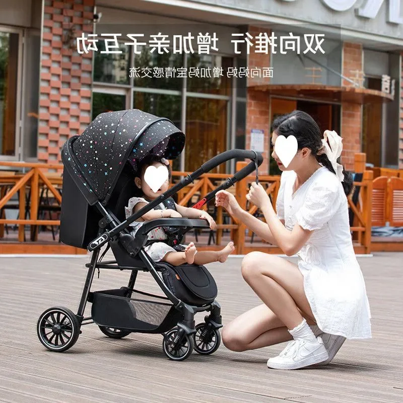 EG264 High Landscape Two-Way Baby Stroller, Lightweight Reclining Foldable Pushchair, Shock Absorption One-Click  Children\'s