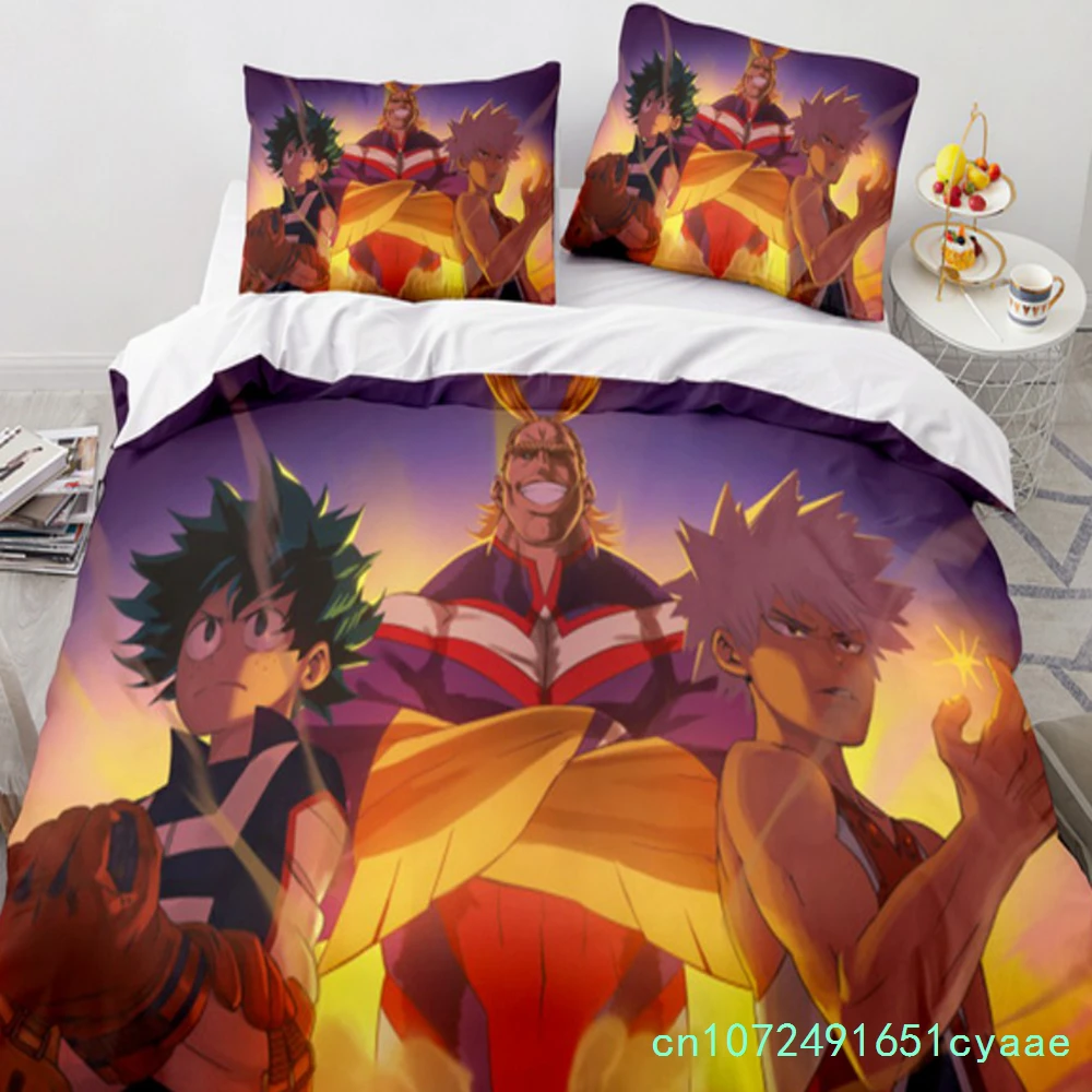 NEW My Hero Academia Anime Duvet Cover Set With Pillow Covers Polyester Teens Kids Bedding Set Full Queen King Size Bed Linen - view 5