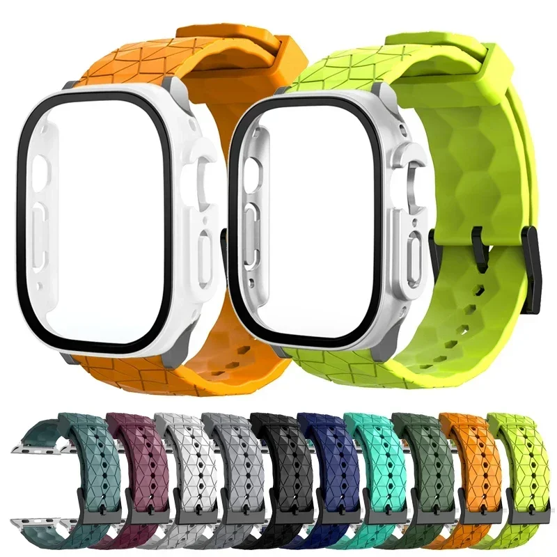 Uhrengehäuse + Armband für Apple Watch ULTRA 2 3 49mm 45mm 44mm 41mm 40mm Fußballmuster Correa Armband iWatch 4/5/6/SE/7/8/9 Hüllen – Detail 1