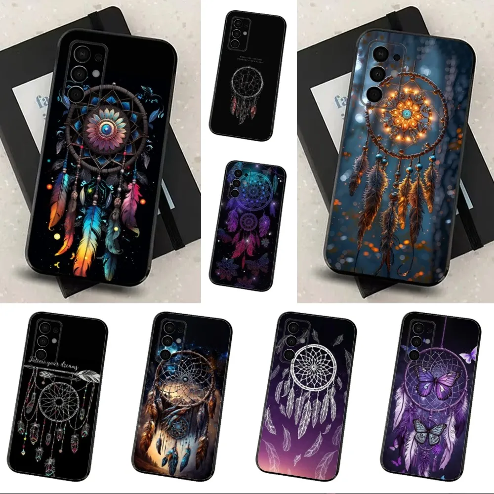 

Dreamcatcher Feather Phone Case For Samsung Galaxy A91,A80,A73,A72 ,A71,A53A52,A32 ,A31A22,A21s,A20,Black Cover