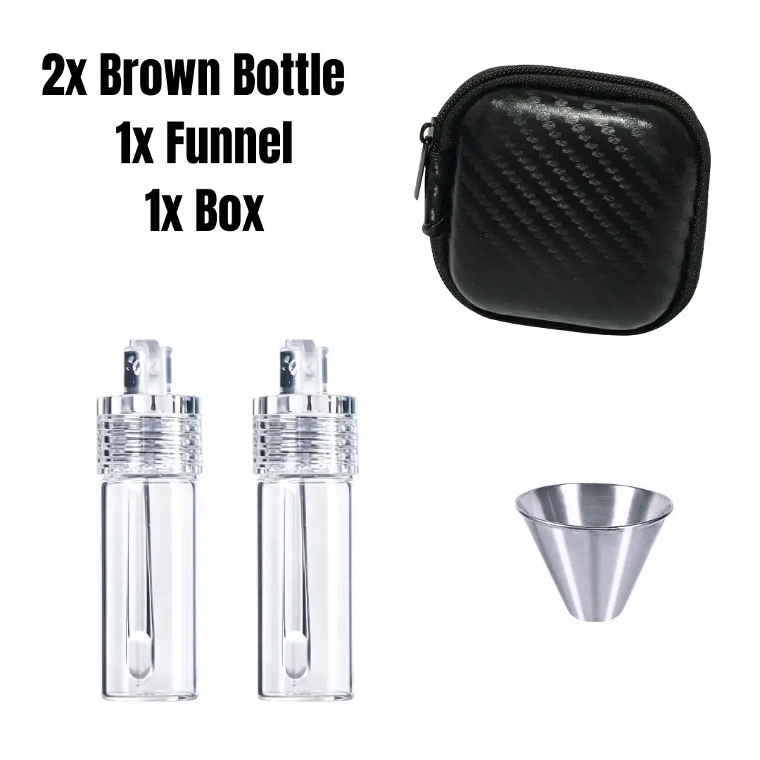 Mini Wasserdichte Aluminium-Pillendose 5ml Klares Braunglas-Fläschchen Tragbarer Behälter für Vitamin-Fischöl-Tabletten-Aufbewahrung – Detail 6