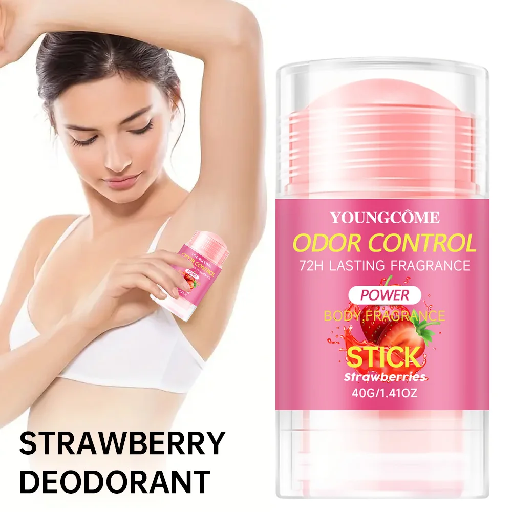 Set deodorante alla fragola - Freschezza 72 ore, senza alluminio, profumo dolce per donne, sicuro per la scuola per pelli sensibili