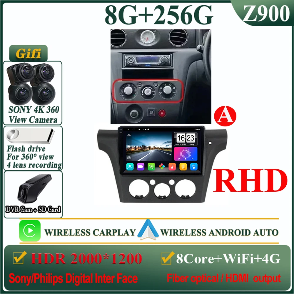 2K Android 16 autoradio voor Mitsubishi Outlander 1 2002-2008 multimediaspeler GPS navigatie Carplay split screen 2K - afbeelding 1