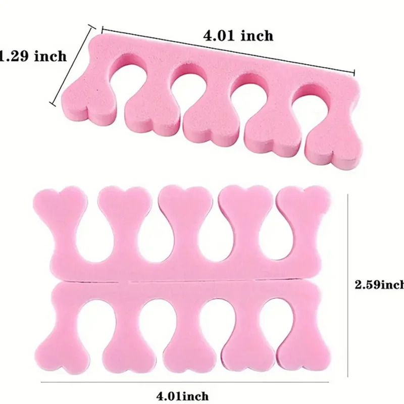 벌크 팩 EVA 스펀지 네일 아트 도구 - 50/100/500개 발가락 분리기 매니큐어 페디큐어 네일 폴리시 적용 발 관리용