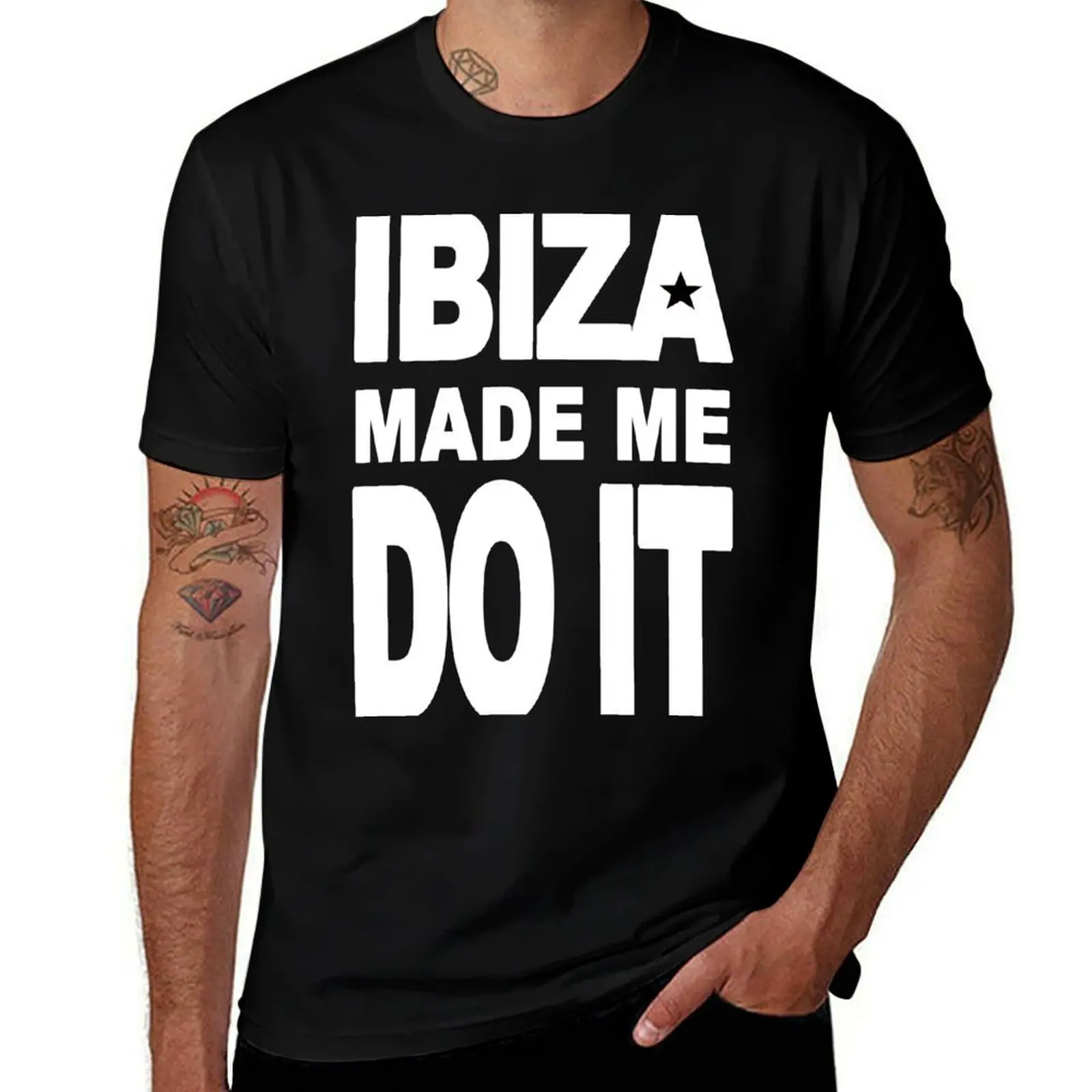 

IBIZA MADE ME DO IT by IBIZA CLUBBERS T-Shirt cotton t shirt pack t shirt man casual funny t shirts cotton T-Shirt