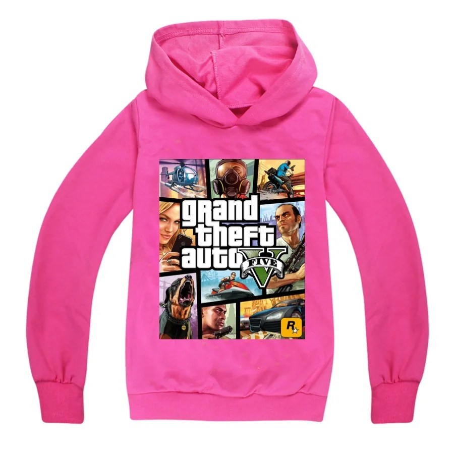 2-16Y New Fashion Grand Theft Auto T Shirt Gta 5 Game Girls Hoodies Children Hoodie Kids Sweatshirts Unisex Boys Jumper Coat