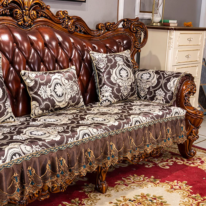 

European Style Sofa Cover All-season Universal Anti-slip Slipcover Home Seat Cushion Luxury Living Room Jacquard Armchairs Cover