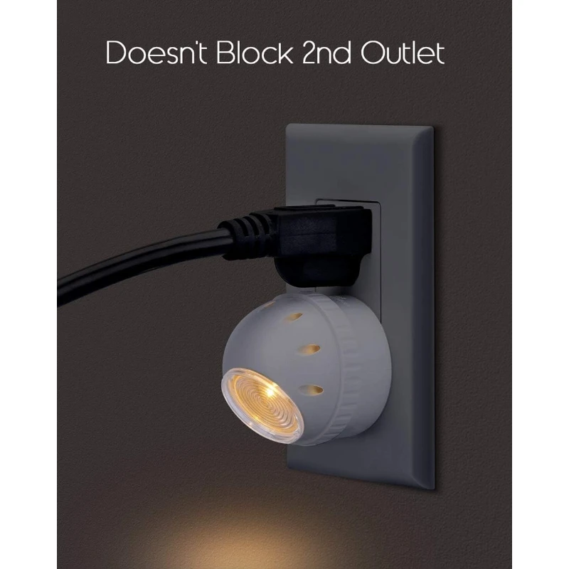 Lampki nocne Emotionlite, ciepła biała dioda LED, 360 °   Obrotowy, czujnik zmierzchu, dzieci, dorosły, sypialnia, korytarz