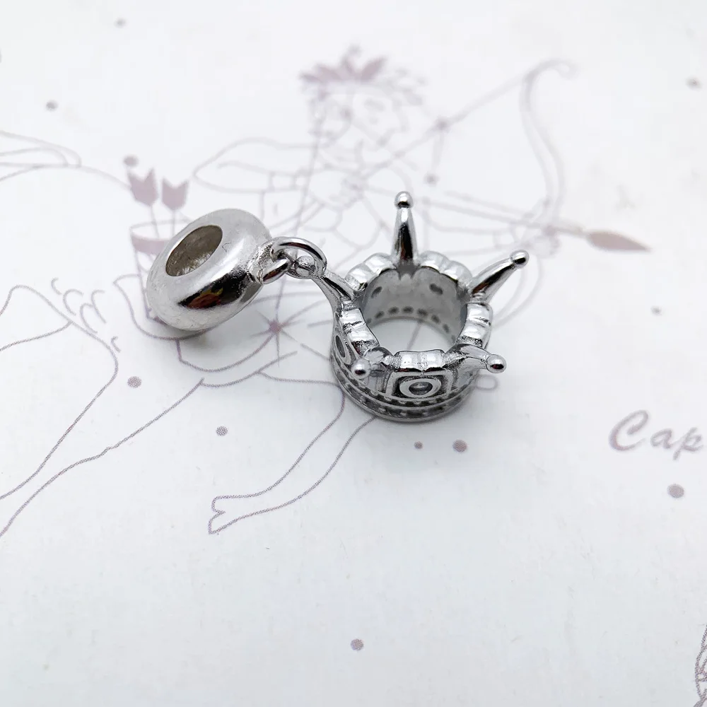 Crown Charm จี้2022ยุโรปฤดูร้อน925 Sterling Silver Vintage ของขวัญผู้หญิงผู้ชายเครื่องประดับ