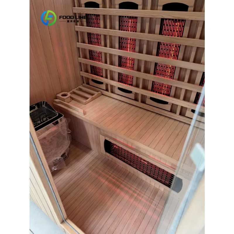Customized Outdoor Sauna Room Steam Sauna Cabin 2-4 Person Red Cedar with Glass Window for Backyard Garden Spa