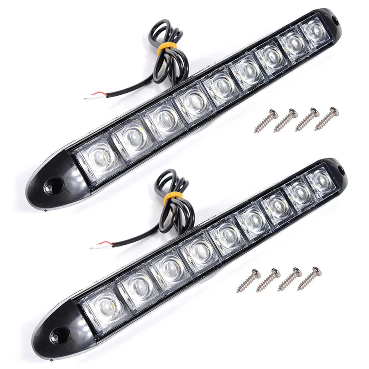 10PCS/2PCS DRL Flow Turn Signal Lights Car Flexible White Yellow Switchback LED Daytime Running Fire light Sequential Strip