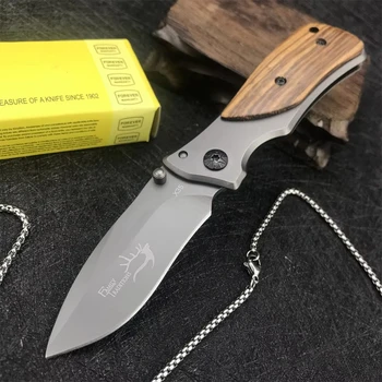 Mini BK X35 Flipper cuchillo de bolsillo plegable hoja 3Cr13Mov mangos de madera de oliva caza táctica al aire libre Camping EDC multiherramienta
