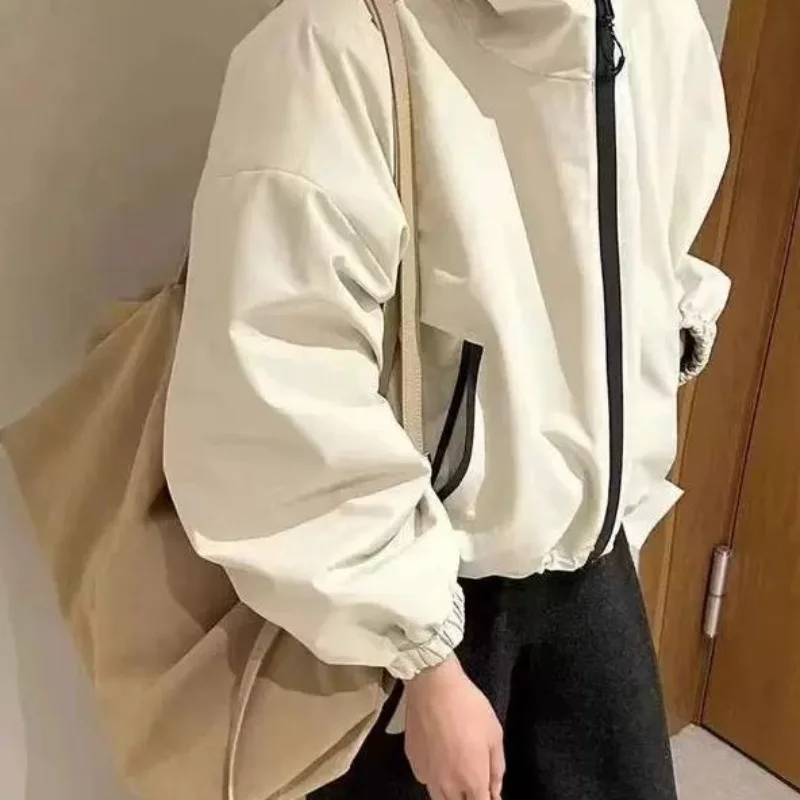 

Shocksuit Hooded Jacket 2025 Short Spring Autumn New Loose Casual Versatile Work Jacket Top