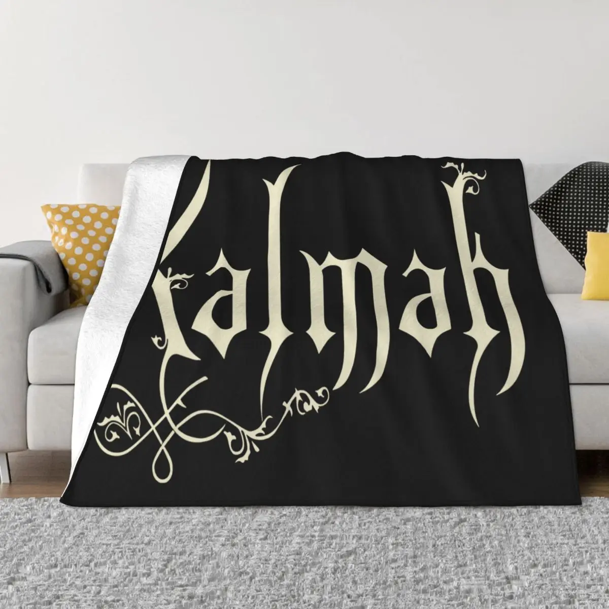 Kalmah Logo Black Melodic Death Metal Wintersun Normal Oversize Style Winter Funny Streetwear Unisex Sale Throw Blanket