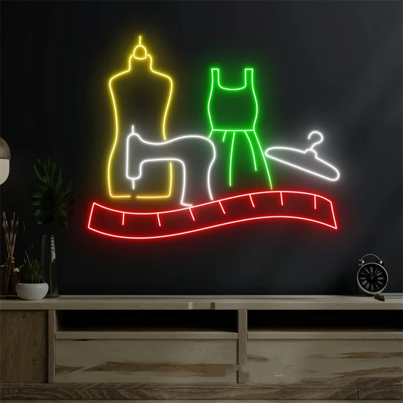 Naaien Mode Winkel Neon Bord, Vrouw Kleding Led Bord, Mode Winkelen Decor, Vrouw Dame Teken, Aangepaste Kleding Boetiek Decor