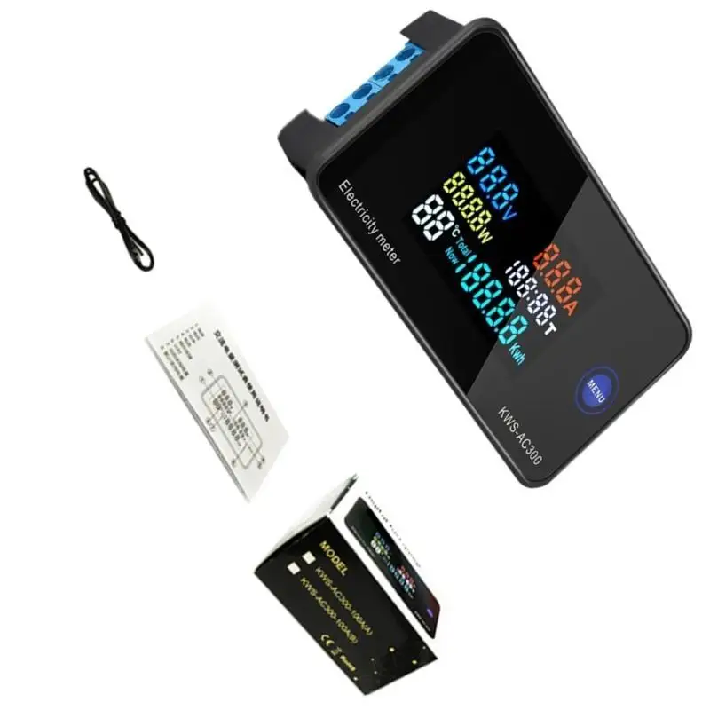 652F 20A AC300 Electrical Monitoring Tool LED Display Voltmeter Engineer Testing Tool for Accurate Voltages & Current Readings