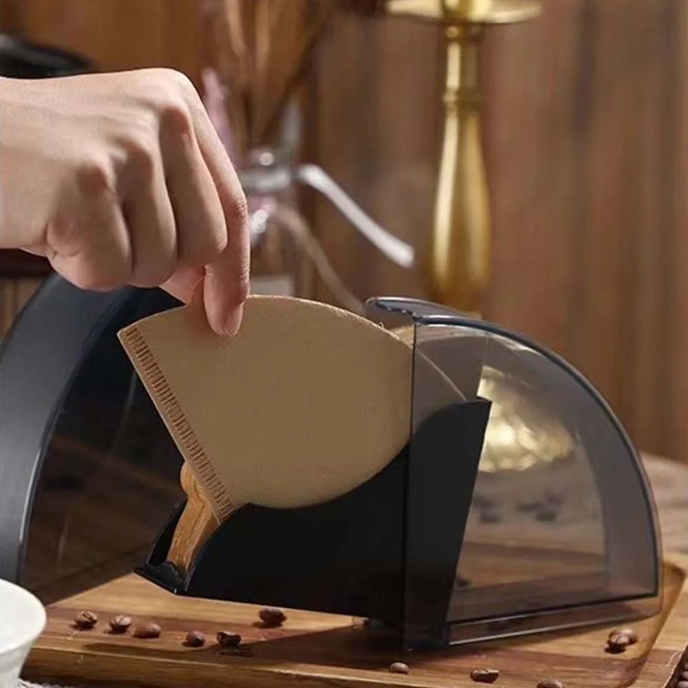 Shaped Coffee Filter Paper Dustproof Bar Storage Rack Storage Box Dustproof Filter Paper Box With V/U Filter Paper