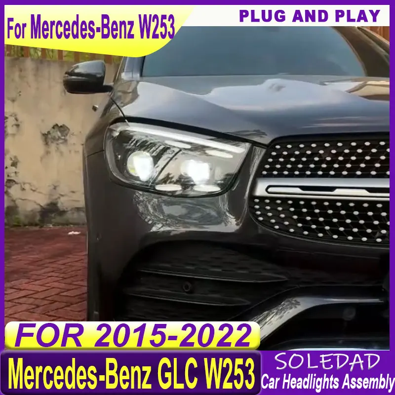 Car Styling Head Lamp for Mercedes-benz GLC w253 Headlight Assembly 2020 2021 2022 2023 LED Projector Lens Dynamic Accessories