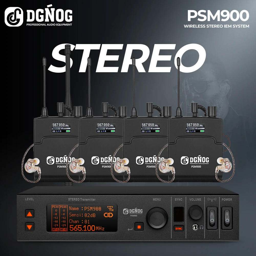 32-Channel Wireless In-Ear Monitoring System Automatically Paired Stereo IEM System, Stage Return, Waist Pack Type for DJ Stages view 4