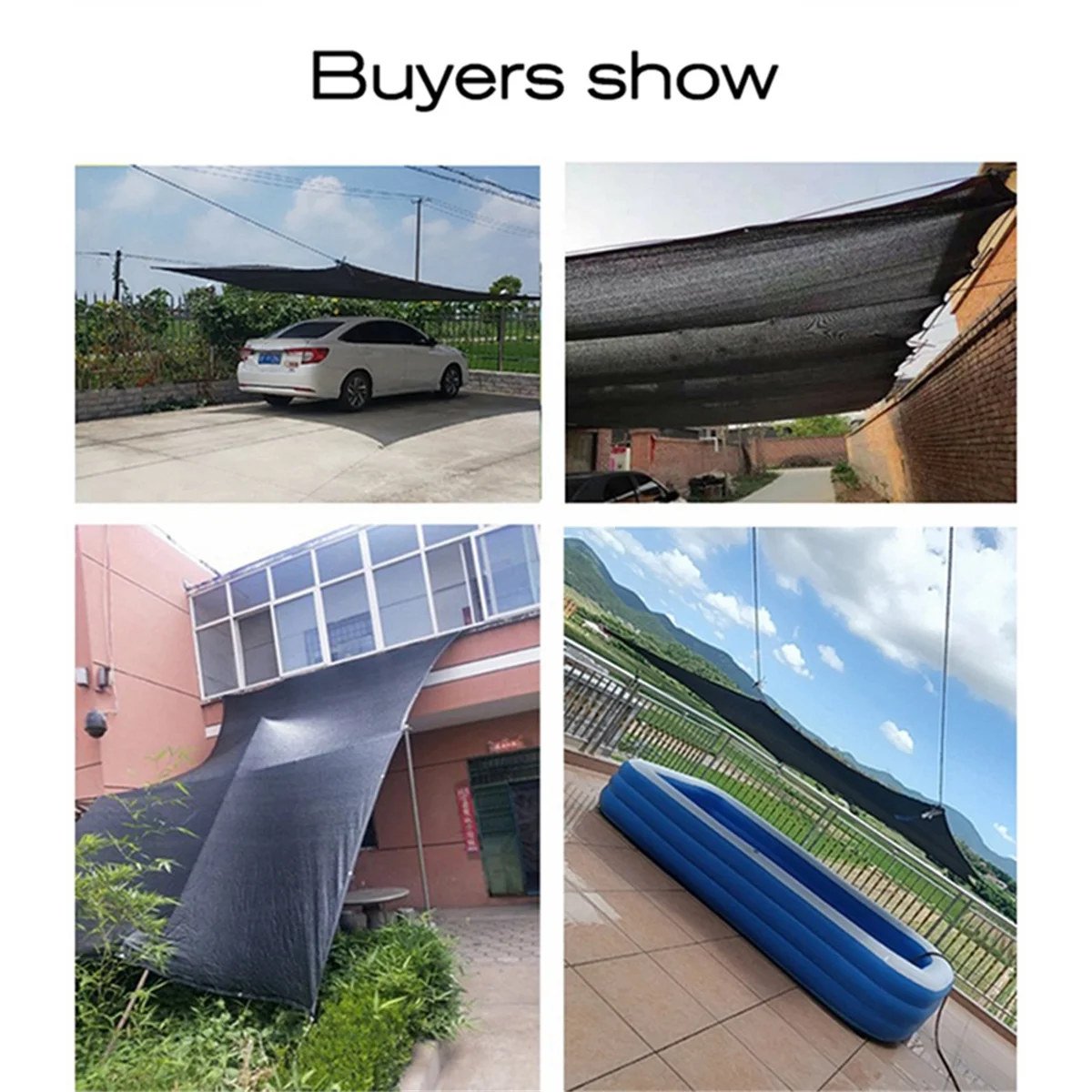 Black Sunshade Net UV Protection Sunshade Cloth Outdoor Swimming Pool Cover Sunscreen Net Garden Balcony Canvas Awning CJAS