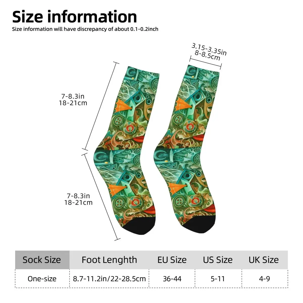 Artistic Features Sock Printed Man Polyester